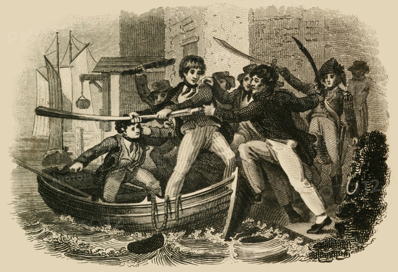 Mary Anne Talbot Resisting A Press Gang', 1822.