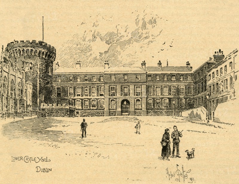 Lower Castle Yard, Dublin, Ireland, c1890.
