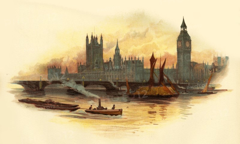 The Houses of Parliament, Westminster, London, c1890.