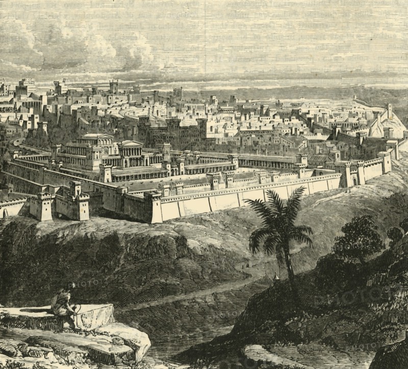 Jerusalem in the Time of Jesus Christ, Showing the Temple as restored by Herod the Great', 1890.