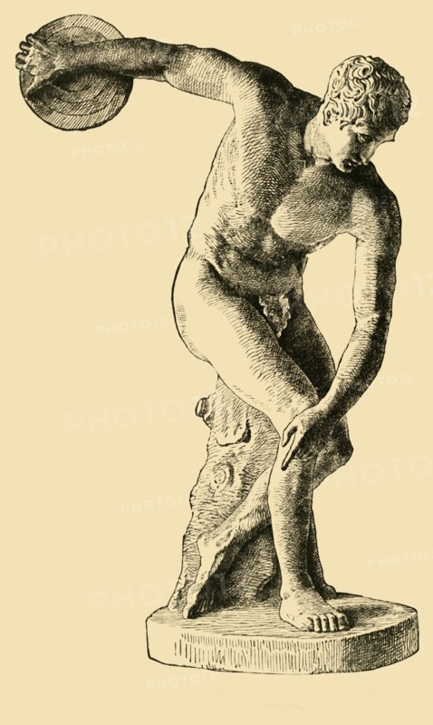 'Greek Athlete Throwing the Discus', 1890.   Creator: Unknown.
