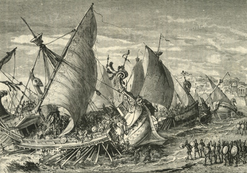 The Naval Battle in the Harbour of Syracuse', 1890.