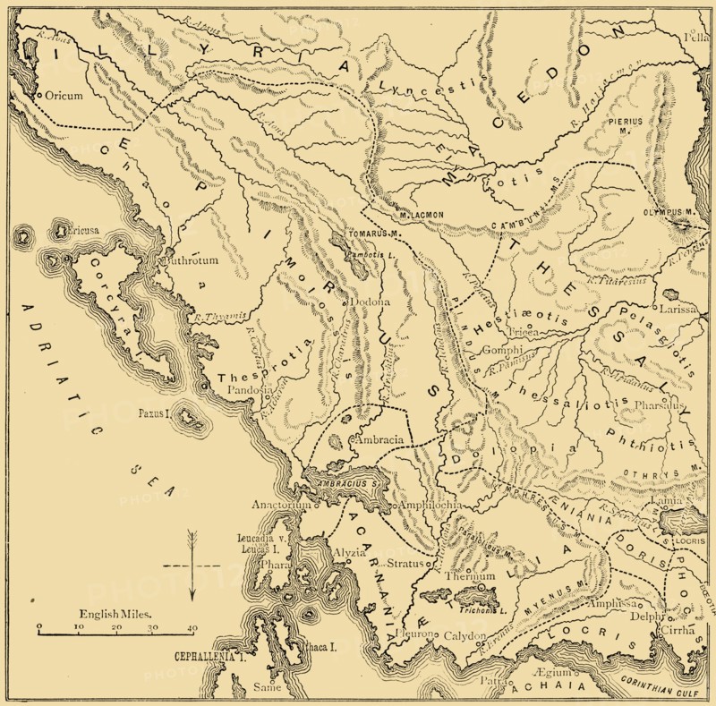 Map of Epirus and Western Greece', 1890.