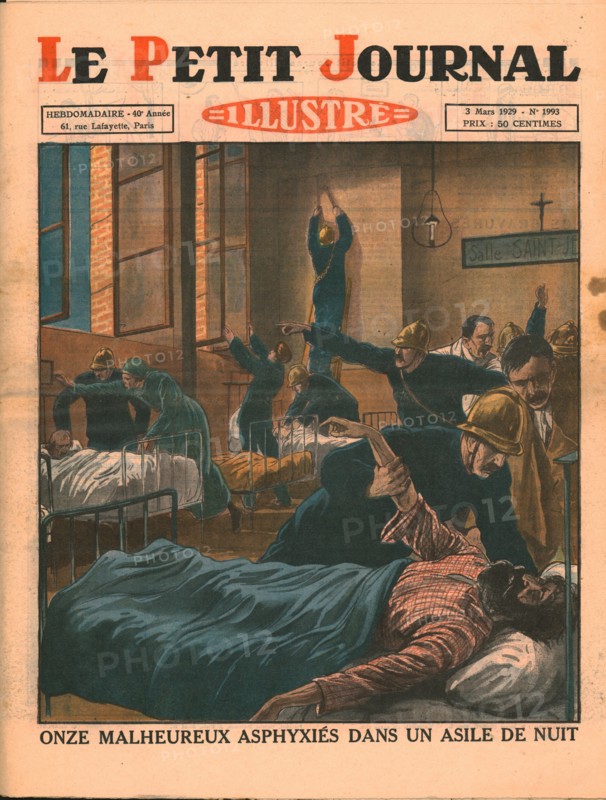 Eleven unfortunates asphyxiated in a night shelter,1929