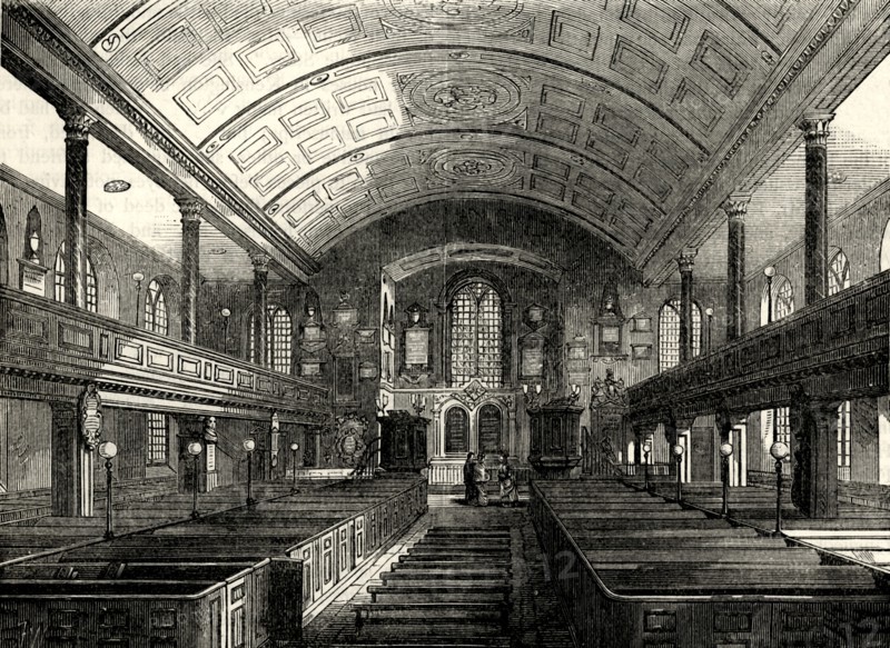 'Interior of Kensington Church, 1850'