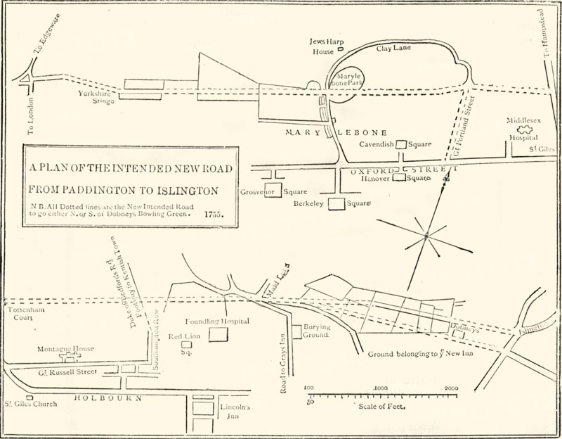 'Ground Plan of New Road from Islington to Edgware Road, 1755'