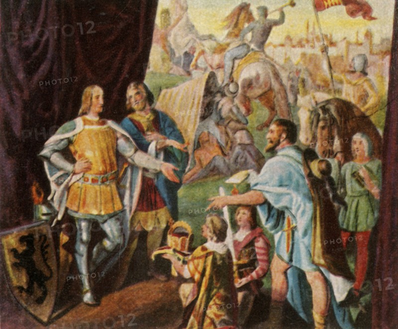 Rudolf of Habsburg receives the news of his election as king of Germany,1273