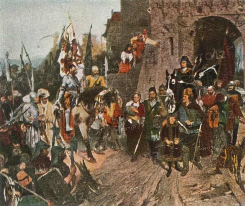 Agnes von Rosenberg surrenders her father's castle to the Hussites,1426