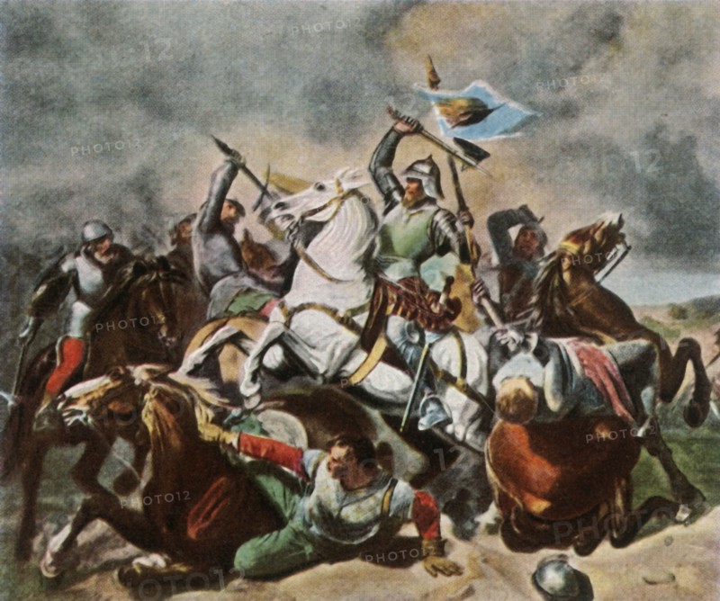 Albrecht Achilles in battle against the Nurembergers,1450