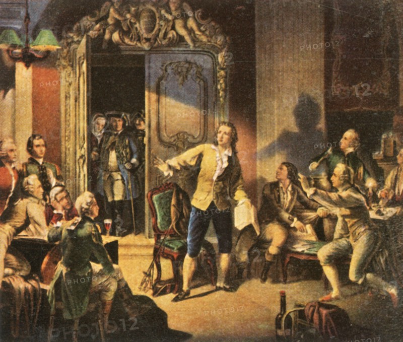 Schiller reads his first play, "Die Räuber" (The Robbers)