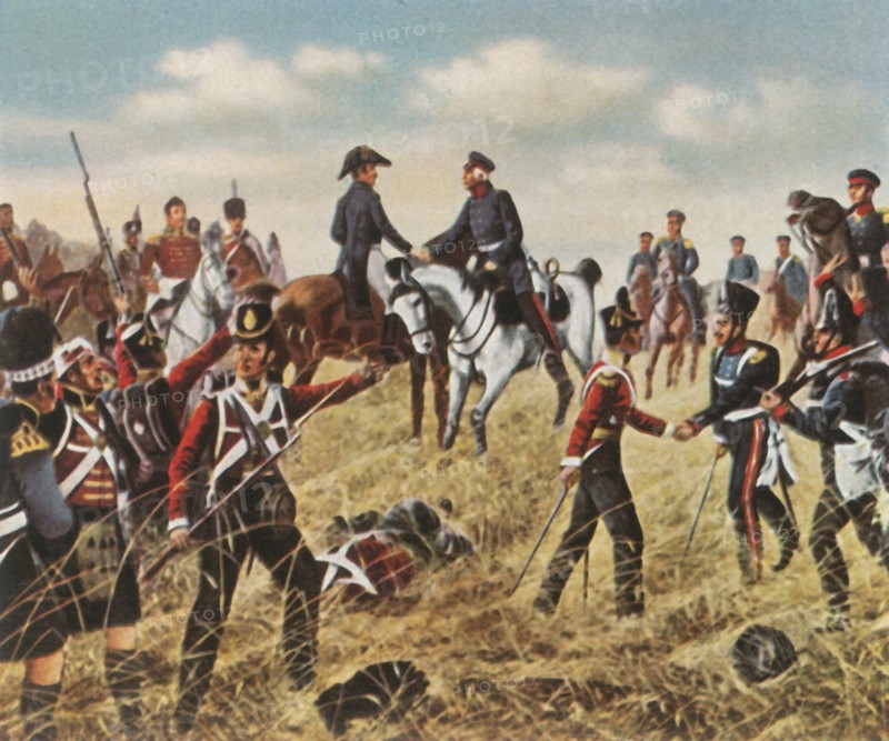 Meeting of Wellington and Blücher at Waterloo, 18 June 1815