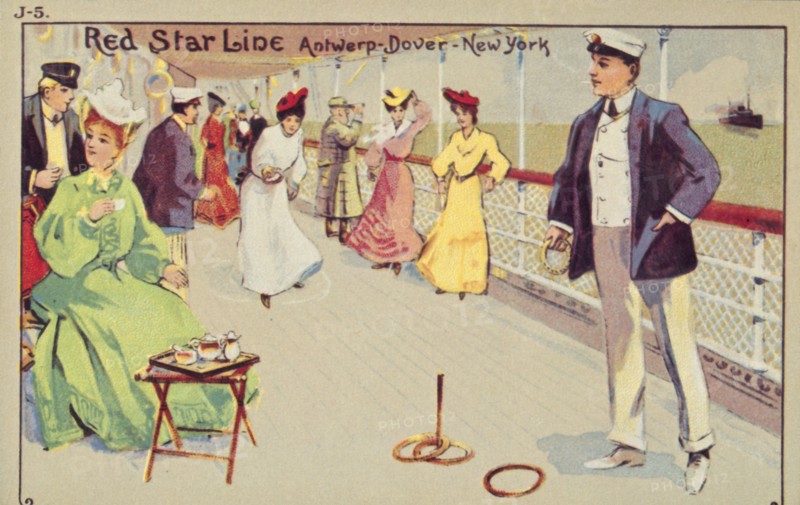 Peg quoits on board a Red Star Line passenger ship,1907