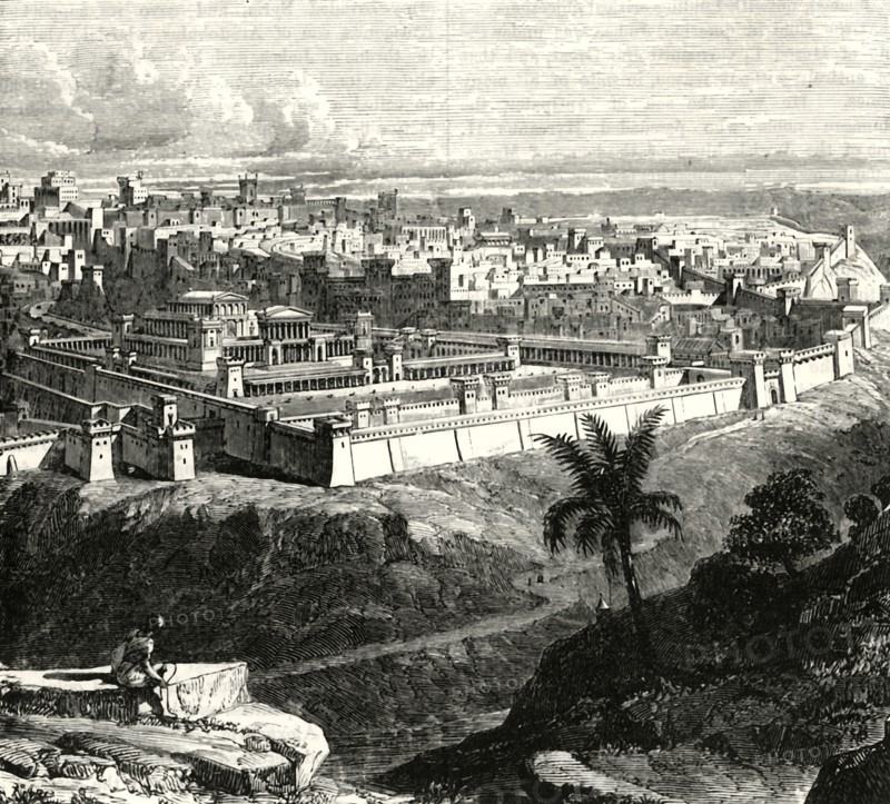'Jerusalem in the Time of Jesus Christ, Showing the Temple as restored by Herod the Great'