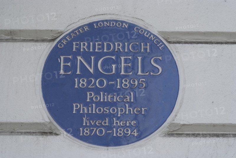 Blue plaque commemorating Fredrich Engels, Primrose Hill