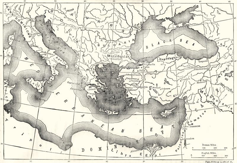 'Map of the Byzantine Empire in the Ninth Century',1890