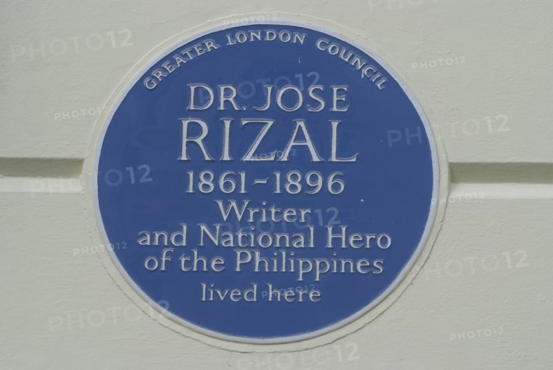 Blue plaque commemorating Dr Jose Rizal, Primrose Hill