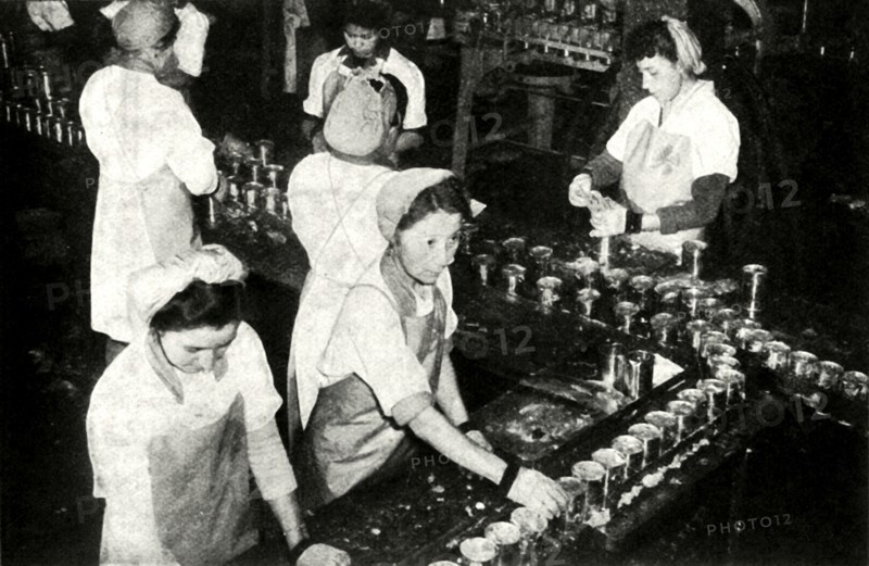 'The Great Salmon Industry - Indian girls working in the canning department', c1948