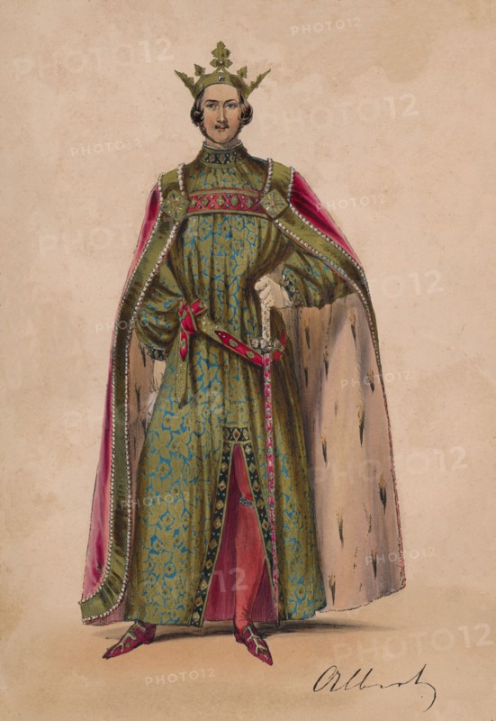 Prince Albert in costume as Plantagenet King Edward III for the Bal Costumé, May 12 1842, (1843).  Creator: John Richard Coke Smyth.