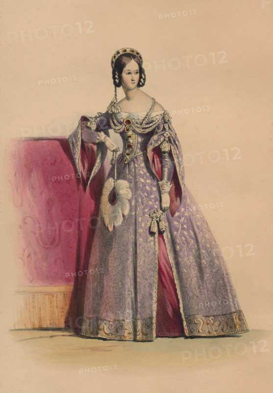 Guest in costume for Queen Victoria's Bal Costumé, May 12 1842, (1843).  Creator: John Richard Coke Smyth.