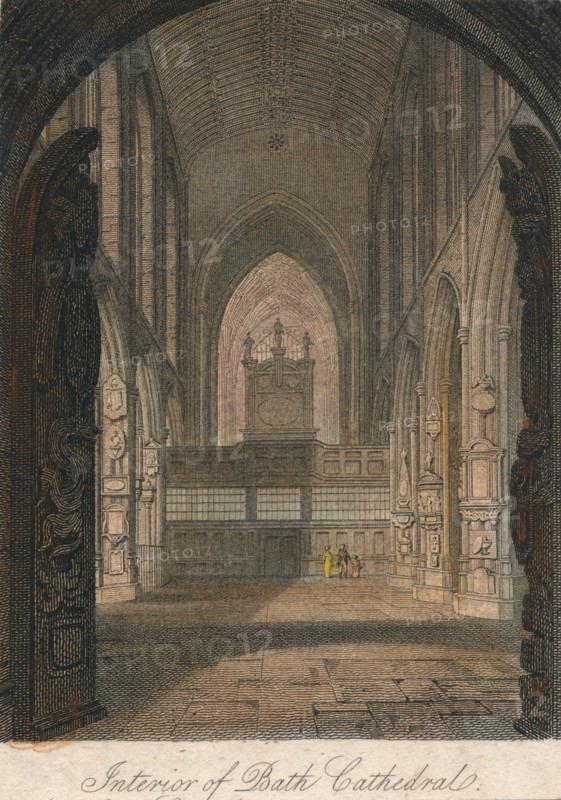'Interior of Bath Cathedral', 19th century? Creator: Unknown.
