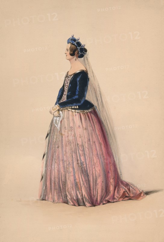 Guest in costume for Queen Victoria's Bal Costumé, May 12 1842, (1843).  Creator: John Richard Coke Smyth.