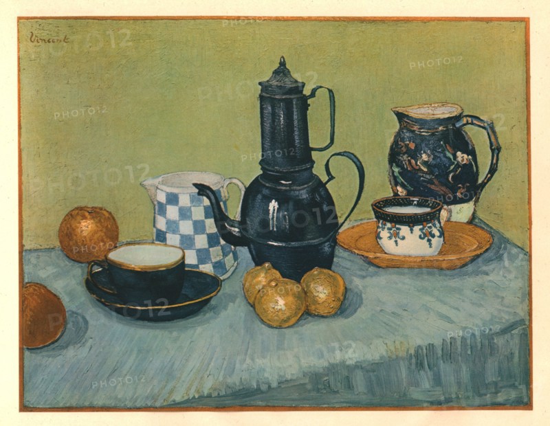 'Still Life with Blue Enamel Coffeepot, Earthenware and Fruit', May 1888, (1947). Creator: Vincent van Gogh.