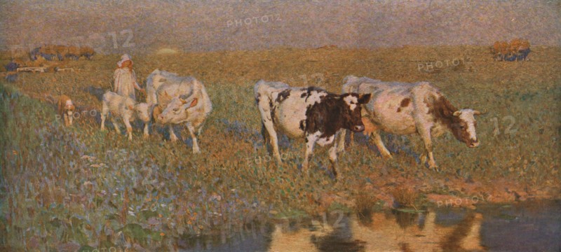 'The Drinking Pool', c1898, (c1930).  Creator: Frederick Hall.