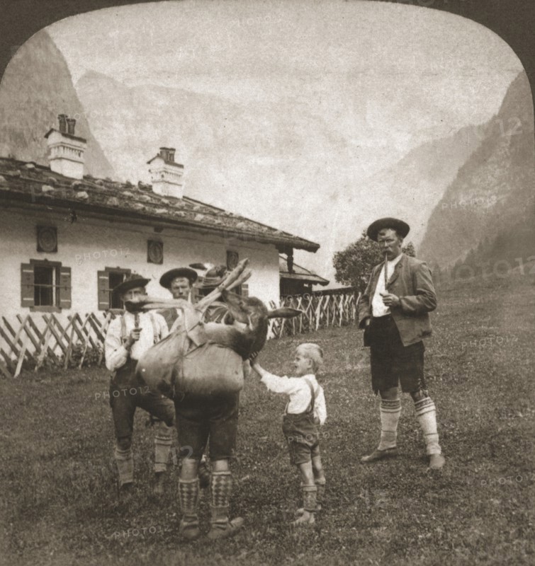 'Bavarian Mountaineers, Germany', 1898.  Creator: Works and Sun Sculpture Studios.