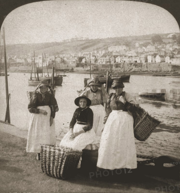 'Fishwives at Newlyn, Cornwall', 1900. Creator: Works and Sun Sculpture Studios.