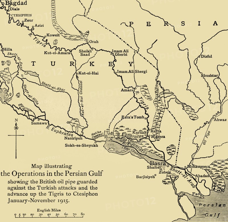 British oil pipeline in the Middle East, First World War, 1915, (c1920). Creator: Unknown.
