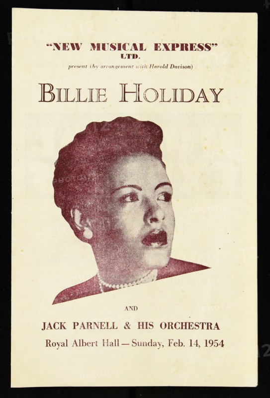 Programme for Billie Holiday and Jack Parnell & His Orchestra, Royal Albert Hall - February 1954. Creator: Unknown.