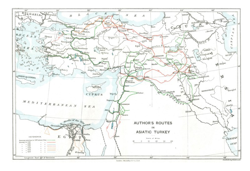 'Author's Routes in Asiatic Turkey', c1915.  Creator: Stanford's Geographical Establishment.