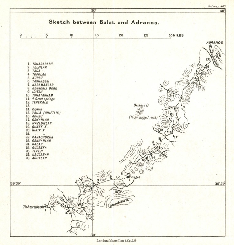 'Sketch between Balat and Adranos', c1915. Creator: Stanford's Geographical Establishment.