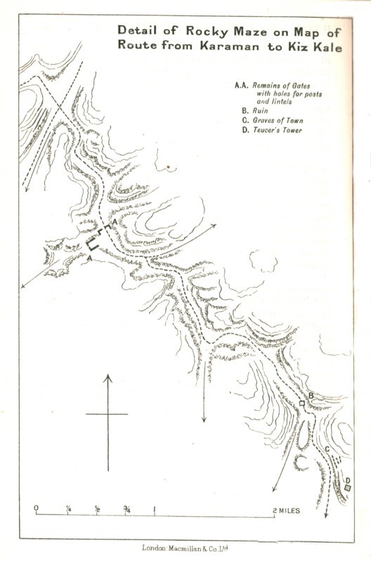 'Detail of Rocky Maze on Map of Route from Karaman to Kiz Kale', c1915.  Creator: Stanford's Geographical Establishment.