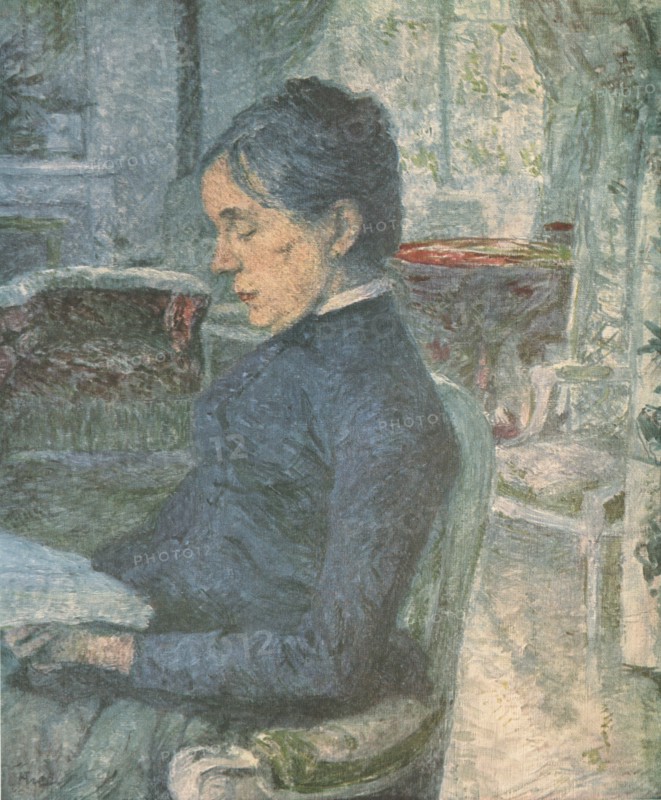 'Portrait of the Artist's Mother Reading', 1881, (1952). Creator: Henri de Toulouse-Lautrec.