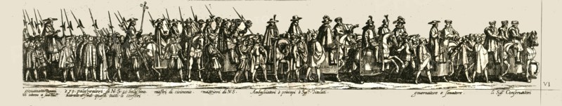 Procession of officials and nobles, late 16th-early 17th century. Creator: Unknown.
