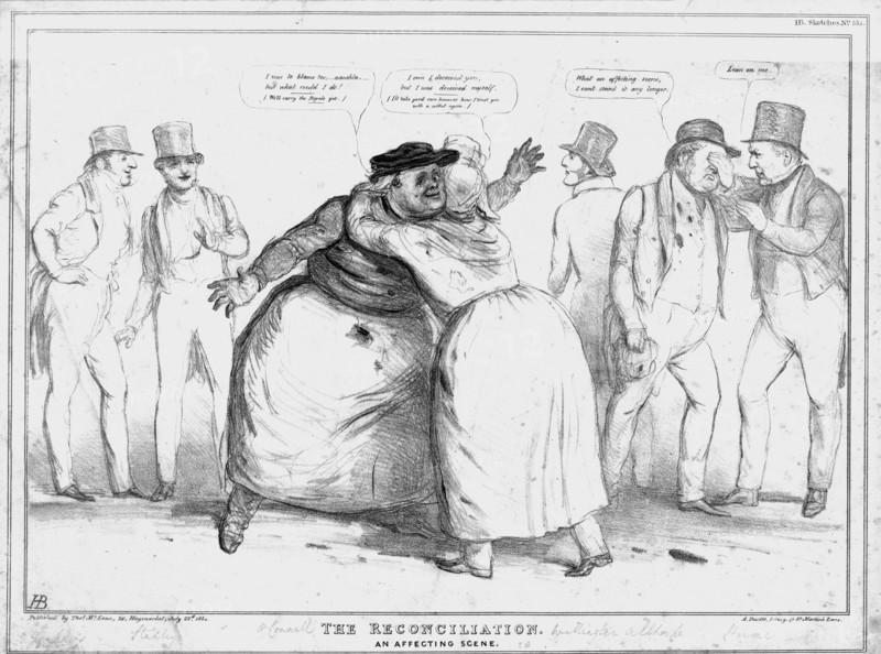 'The Reconciliation. An Affecting Scene', 1834. Creator: John Doyle.