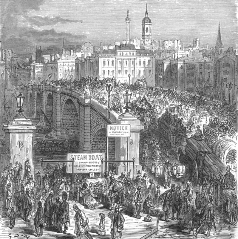 'London Bridge, 1872', 1872.  Creator: Gustave Doré.