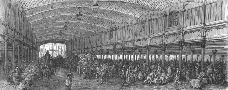'The Great Warehouse-St. Katherine's Dock', 1872.  Creator: Gustave Doré.