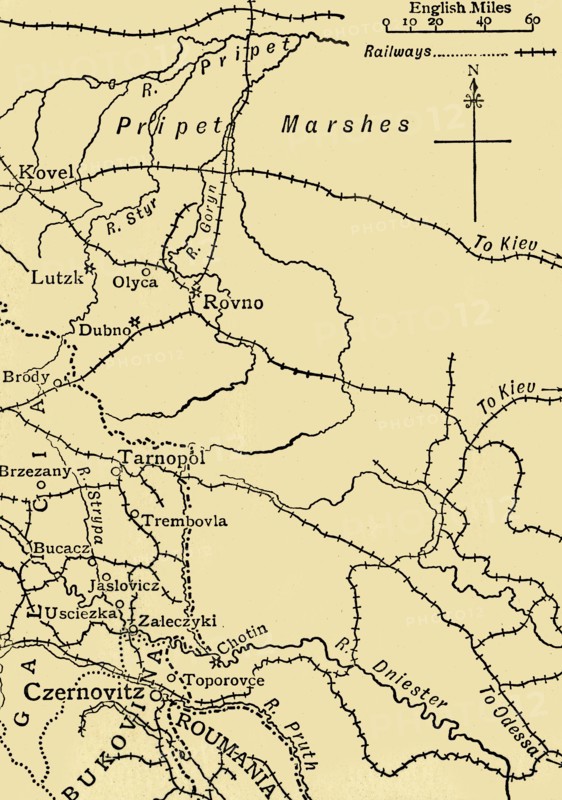 'Map illustrating General Ivanoff's operations...', First World War, 1915, (c1920). Creator: Unknown.
