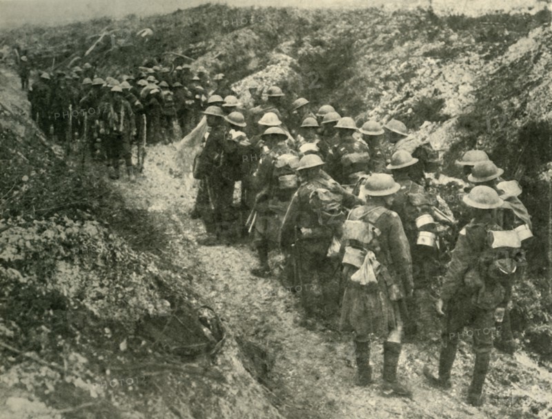 British soldiers at the front, First World War, 1914-1918, (c1920). Creator: Unknown.