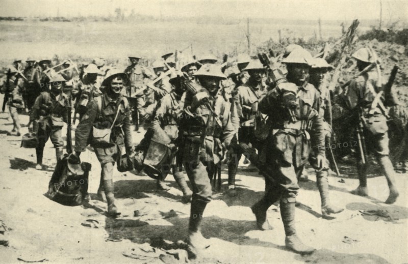 'Back from Pozières: Australian machine-gunners...', First World War, 1916, (c1920). Creator: Unknown.