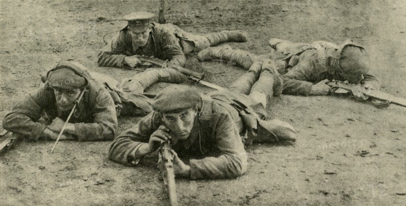 Listening for sounds from underground, Western Front, First World War, c1916, (c1920). Creator: Unknown.