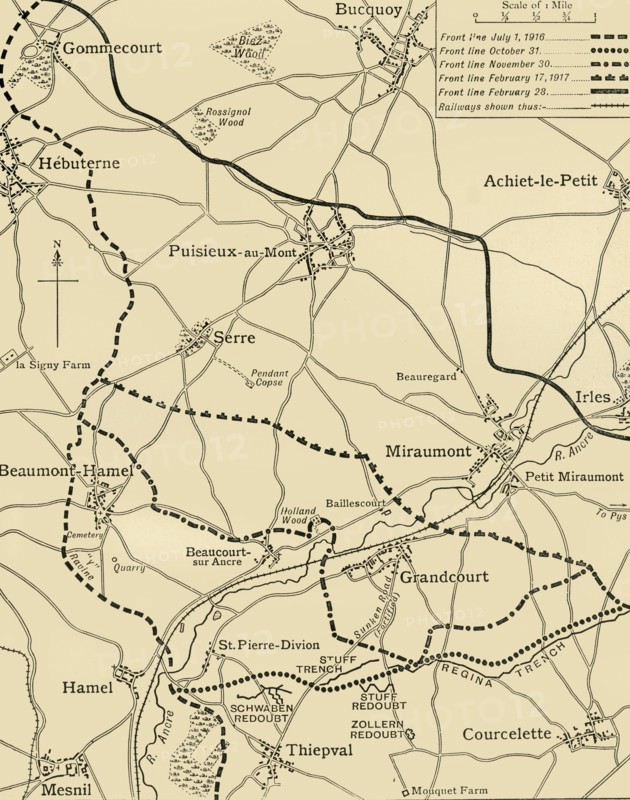 'The Battles of the Ancre', northern France, First World War, 1916-1917, (c1920). Creator: Unknown.