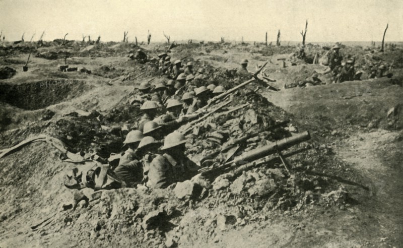 'British troops awaiting the order to attack', Western Front, First World War, c1916, (c1920). Creator: Unknown.