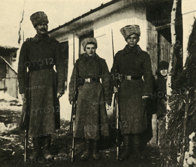 Female Russian soldier decorated for bravery, First World War, c1916, (c1920). Creator: Unknown.