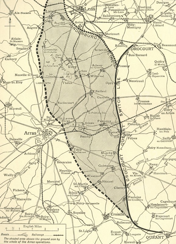 'The Battlefield of Arras', First World War, c1917, (c1920) Creator: Unknown.