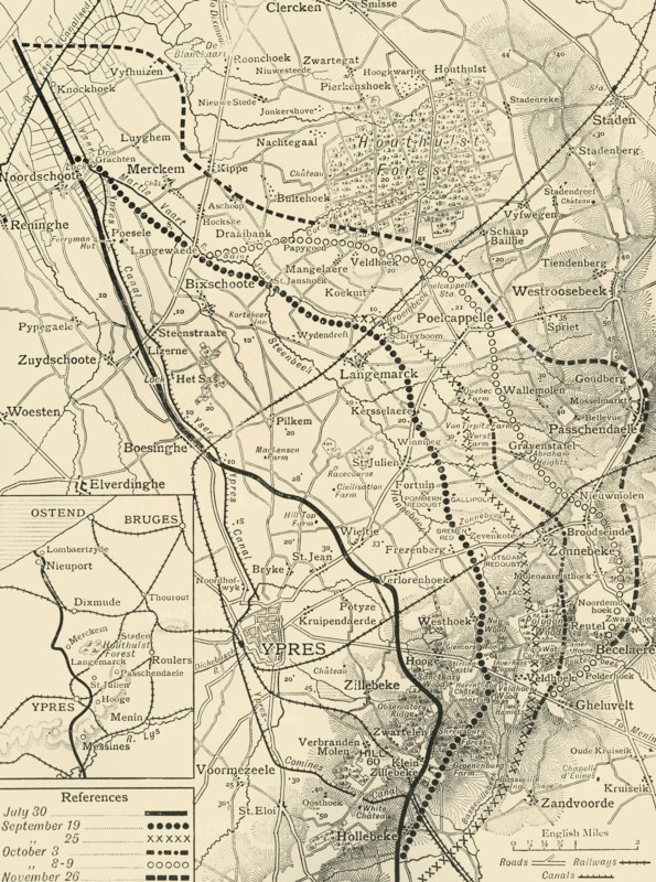'The Battles of the Flanders Ridges, July 30-November 26, 1917', (c1920).  Creator: Unknown.