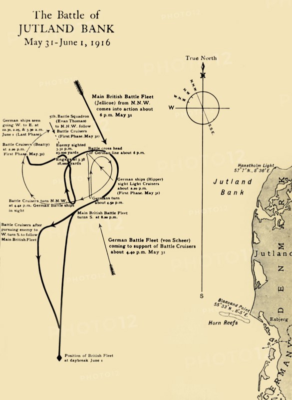 'The Battle of Jutland Bank, May 31-June 1, 1916', (c1920). Creator: Unknown.