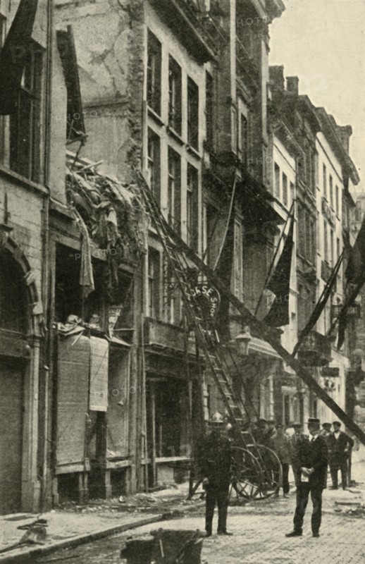 Bomb damage in Antwerp, Belgium, First World War, 1914, (c1920). Creator: Unknown.